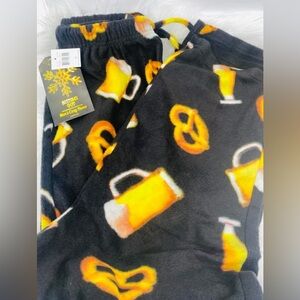 NWT beer and pretzel fleece pj bottoms
